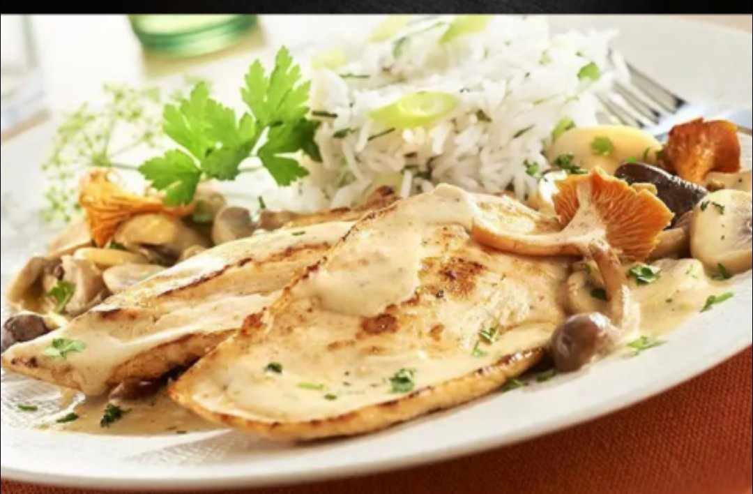Escalope Champignon a la crémes fraiches